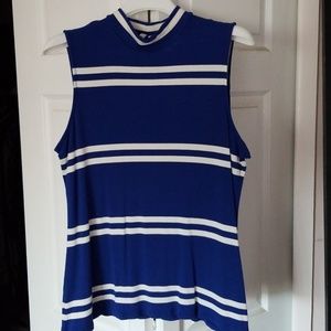 EUC Royal blue/white blouse size XL